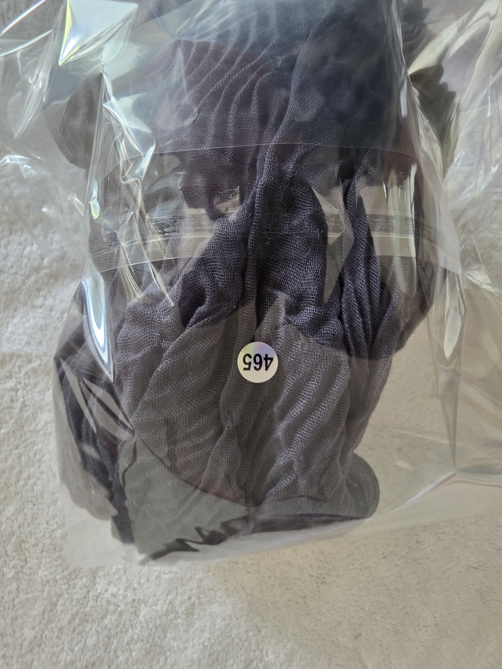 Lightweight Charcoal Grey Crinkle Infinity Scarf - Picture 5 of 5